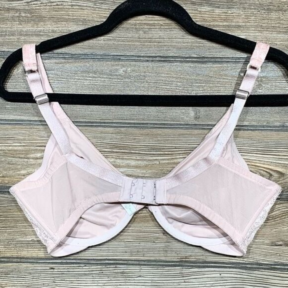Ambrielle Full Figure Bra Womens Size 36D Pink Lace Underwire Support Unlined‎ - Picture 2 of 4